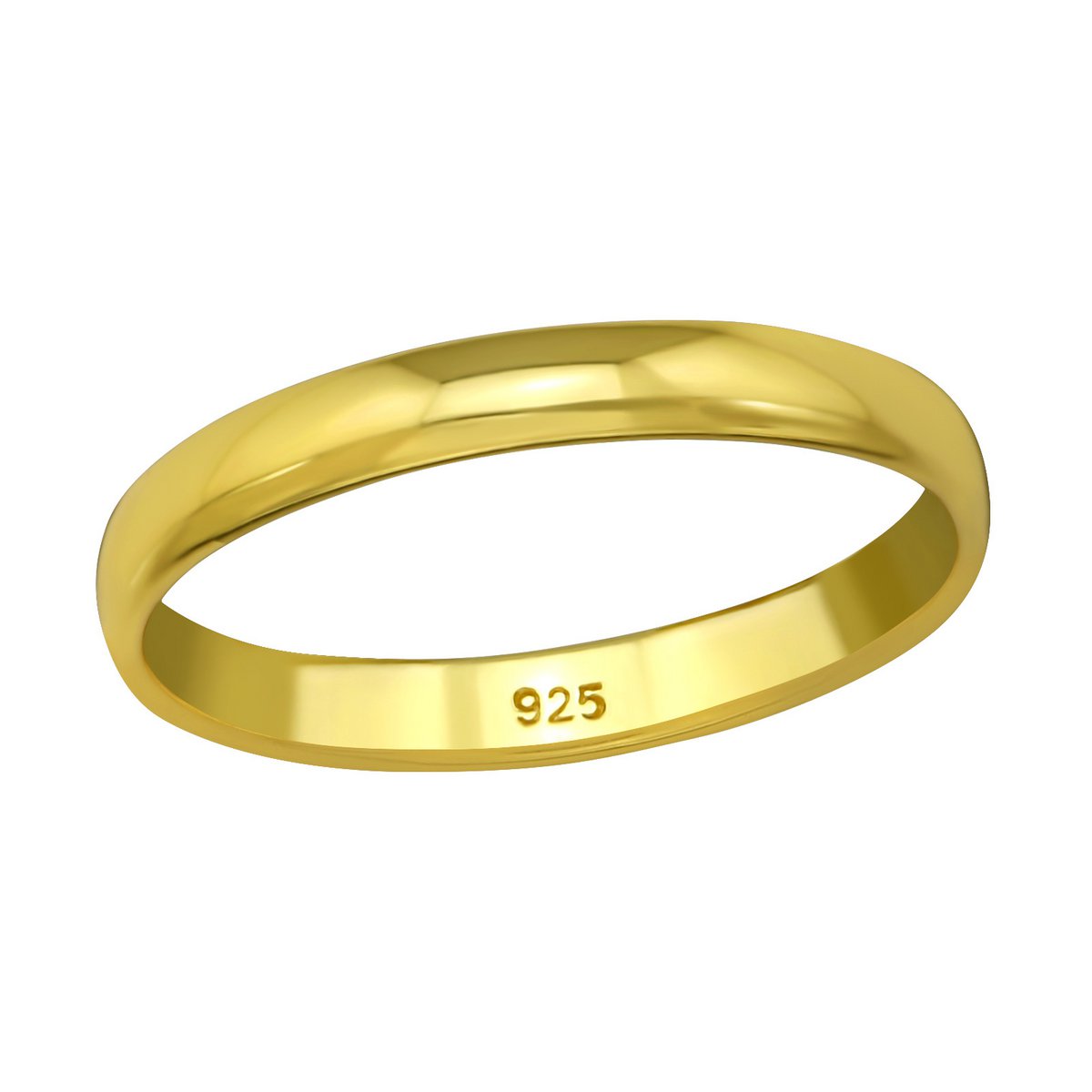 Klassischer Ring aus 925er Sterling Silber - Gold